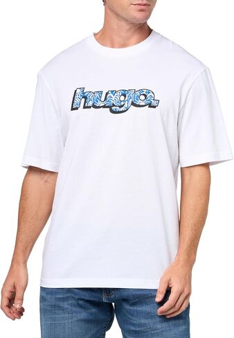 HUGO Men's Wavy Logo Cotton T-Shirt in Kuwait