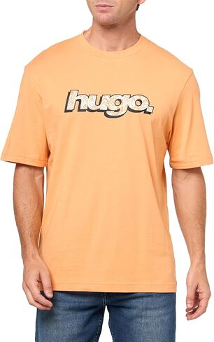 HUGO Men's Wavy Logo Cotton T-Shirt in Kuwait