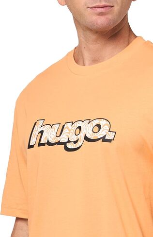 HUGO Men's Wavy Logo Cotton T-Shirt in Kuwait