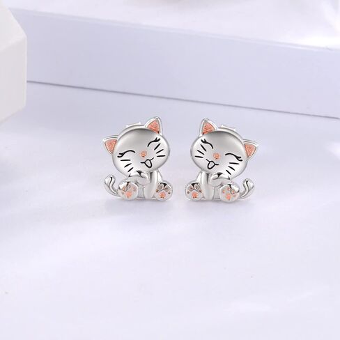 Sterling Silver Animal Stud Earrings: S925 Hypoallergenic Cute Koala Bear Cat Llama Bunny Cow Earrings for Women Koala Animal Stud Earrings Jewelry Gifts in Saudi Arabia