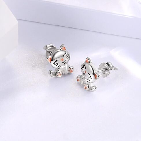 Sterling Silver Animal Stud Earrings: S925 Hypoallergenic Cute Koala Bear Cat Llama Bunny Cow Earrings for Women Koala Animal Stud Earrings Jewelry Gifts in Saudi Arabia