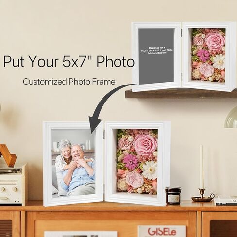 الزهور المحفوظة لـ Joyflower مع إطار صورة 5 × 7 ، إطار صور الورود الأبدية الحقيقية ، وردة محفوظة إلى الأبد هدية مائية ديزي للزوجة ، صديقة ، أمي ، الجدة في عيد ميلاد عيد الأم in Kuwait