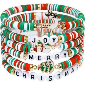 Surfer Heishi Clay Bead Bracelet for Women Stackable Stretch Friendship Bracelet Bohemian Boho Summer Beach Jewelry
