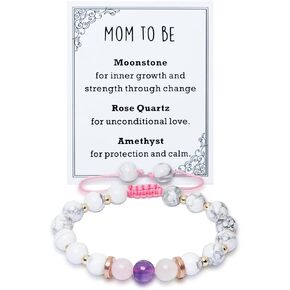 Courage Healing Crystal Bracelet 8mm Natural Stone Beads Bracelet for Protection Good Luck Anxiety Encouragement Gift with Meaningful Card