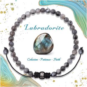 4 6 8MM Beaded Bracelet Handmade Adjustable Natural Stone Crystal Bracelet Healing Inspirational Gifts for Women Men