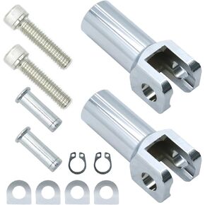 Passenger Foot Peg Supports Mounts Clevis Kit, Chrome Mounting Clevis Hardware Kit, Replacement for Harley Davidson Softail 2000-2006