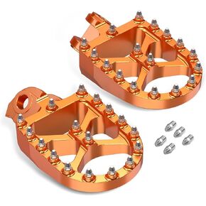 برتقالي عريض من الدهون الأوتاد المتقدمة الأوتاد المتوافقة مع KTM 65SX 2009-18 85SX 2003-17 125SX 250-450SX-F 1998-15 250SX 1998-16 125-530 EXC-F 1998-16 150-300XC 250XC-F 2006 ،