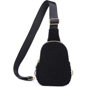 Mini Sling Bag, Casual Crossbody Bags for Women, Fanny Pack with Adjustable Strap, Black