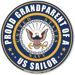 Proud Grandparent of A US Sailor Circle Magnet by Magnet America Is 5" x 5" Made for Vehicles and Refrigerators