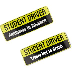 2PCS Student Driver Magnet Bumper Stickers,Reflective Student Driver Sticker Magnet for Car Used to Alert Vehicles to Avoid Collisions,Waterproof Removable Student Driver Magnet for Car