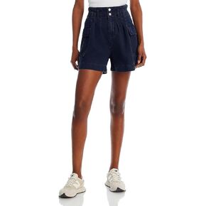 [BLANKNYC] Womens Luxury Clothing Dark Blue Indigo Cargo Denim Short, Comfortable & Stylish