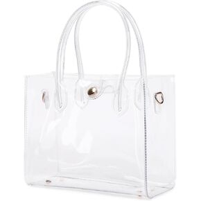 Womens Clear Purse Clear Tote Bag Stadium Approved Clear Bag PVC Plastic See Through Working Bag