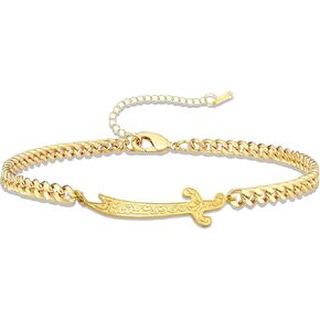 VASSAGO Zulfiqar Bracelet for Women Men Stainless Steel Imam Ali Sword Bracelet Islamic Arabic Bracelet Braided Rope String Bracelet Islam Muslim Jewelry