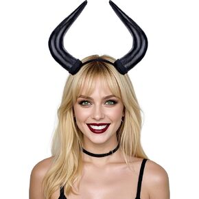 MOSTORY Devil Horns Headband for Adult - Gothic Horn Headband for Halloween Cosplay Renaissance Photo Shoot (Detachable)
