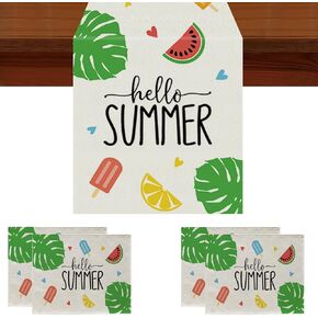 GPGHE مرحبا الصيف الجدول عداء المصاصة الفواكه يترك الحب القلب الجدول العداءين الموسمية المطبخ طاولة الطعام الديكور للمنزل حزب مأدبة ديكور 13x72 بوصة in Kuwait