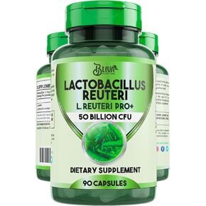 BLIVA Lactobacillus Reuteri Capsules – L Reuteri - 50 Billion CFU per Serving - Highest CFU Count L Reuteri Supplement - 90 Capsules