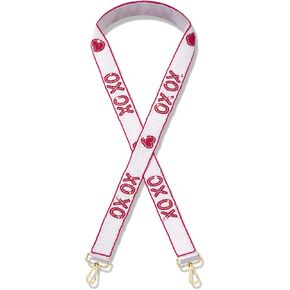 NVENF عيد الحب حزام حزام استبدال محفظة الخرز حمراء اللون الأحمر xoxo القلب crossbody حقيبة إكسسوارات حزام