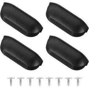 uxcell 4Pcs Luggage Replacement Pads, Plastic Luggage Stand Feet Stud, Suitcase and Travel Gear Bottom Side Accessories with Self-Tapping Screws, Black (60x26x20mm)