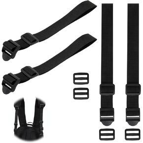 4 PCS Backpack Straps Extender Connector with Adjustable Buckles Black Nylon Bag Strap Extender Back Pack Straps Adjustable Shoulder Strap for Backpacks Travel Laptop Bags Bookbag Casual Daypacks