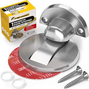 Magnetic Door Stop Black - Heavy Duty Door Stopper Self Adhesive - Door Stops for Bottom of Door - Magnetic Door Stopper Wall Protector Floor Mount - Magnetic Door Catch Door Holder Magnetic Doorstop in Kuwait