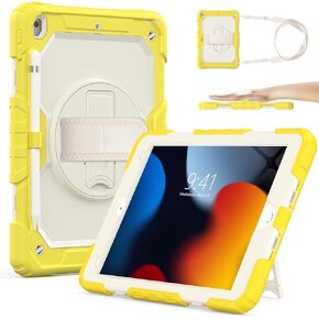SIBEITU Case for iPad 10th Generation 10.9 Inch 2022 with Screen Protector Pencil Holder, Heavy Duty Protective Case, Rugged Shockproof Cover w/Stand Hand Grip Shoulder Strap for iPad 10th Gen, Black