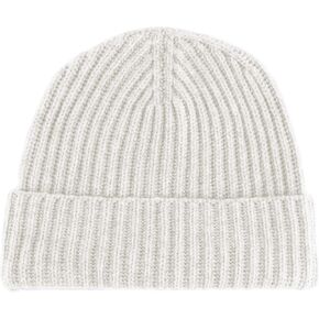 Shorts of Hawick Men's Ribbed 100% Cashmere Beanie Hat - Ivory White - Made in Scotland by Love Cashmere
