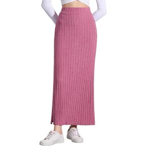 Allegra K High Waisted Long Skirt for Women's Slit Bodycon Knit Pencil Skirt