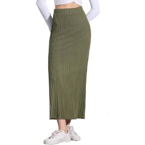 Allegra K High Waisted Long Skirt for Women's Slit Bodycon Knit Pencil Skirt in Saudi Arabia