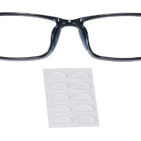 Eyeglass Nose Pads, 1.3mm Ultra-Thin Design, Anti Slip Nose Pads for Glasses with Super Sticky Backing, Soft Silicone Nose Pad for Glasses, Sunglasses and Eye Wear (5 Clear Pairs)