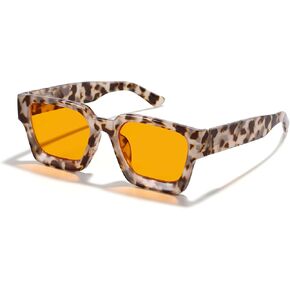 Trendy Amber Blue Light Blocking Glasses Orange Lens for Better Sleep,Computer Eye Strain Men Women Gaming Glasses