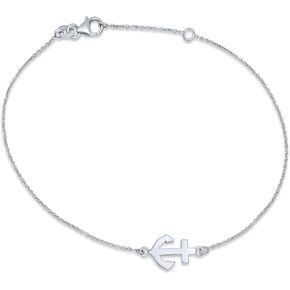 Bling Jewelry Nautical Multi Charm Dangle Anchor Sailboat Ship Wheel Compass Anklet Ankle Bracelet For Women .925 Sterling Silver Adjustable 9 To 10 Inch With Extender