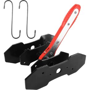 Brake Caliper Compression Tool - Sturdy Caliper Piston Compressor Tool with 2 Hooks - Caliper Compression Tool with 2 PCS Steel Plates, Red