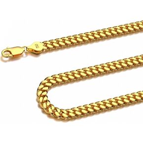 925 Sterling Silver Cuban Chain Lobster Clasp 7/8/10mm Silver/Gold Over Cuban Link Curb Chain Necklace for Men Women Diamond Cut 16-30 Inches