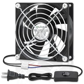 EC Cooling Fan 110V 115V 120V 220V 240V 92mm X 25mm AC High Speed Dual Ball Bearing for Receiver PS4 Cabinet Xbox Greenhouse Cooling