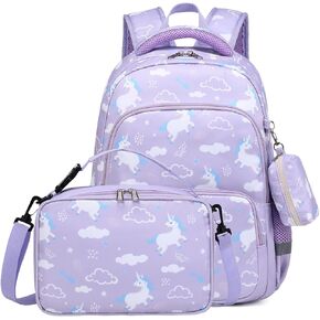 mygreen 3PCS Kids Backpack Set - Waterproof Bookbag with Lunch Box for Boys Ages 3-12, Adorable Cartoon Prints for School & Outdoor Use Blue Green Truck in Kuwait