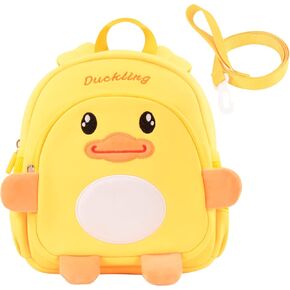 حقائب الظهر الصغيرة للبنين الفتيات 2-4 لطيف 3D الأطفال Duck Schoolbag مع Baby Baby for Small Preschool Ristergarten Bookbag Cartoon Mini Facs 10inch (الأصفر)