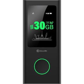 جلوكالمي راوتر واي فاي محمول 5G من نومين اير 5 مع نطاقات تردد عالمية، لا يتطلب شريحة اتصال، يدعم 16 جهاز في وقت واحد، بطارية 5400mAh، نقطة اتصال واي فاي للسفر او المنزل (اسود) in Kuwait