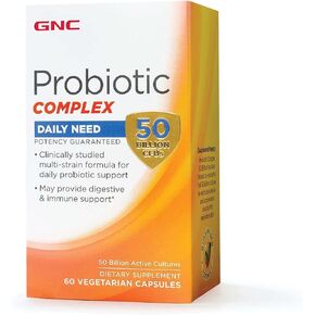 GNC Probiotic Complex Daily Need Supplement, Provides Digestive and Immune Support, 50 Billion CFUs, 60 Vegetarian Capsules, 60 Servings