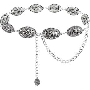 TOPACC Women Western Chain Belts Rodeo Boho Metal Belt Cowgirl for Dresses Jeans Country Concert Outfit