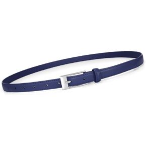 VONMELLI Thin Belts for Women Skinny Leather Belt Women for Dress Jeans Fashion Waist Belt with Sliver Buckle