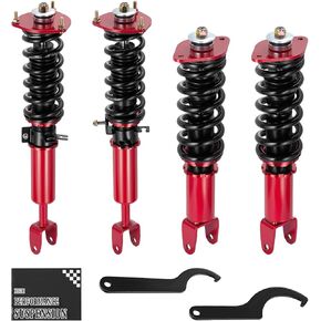 Coilovers BDFHYK متوافقة مع Honda 1988-2000 Civic/ 1988-1991 CRX ، متوافق مع Acura Integra 1990-2001 استبدال امتصاص الصدمات 4 أجهزة كمبيوتر ، طقم التعليق قابلة للتعديل طقم.