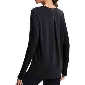 MAGCOMSEN Women's Long Sleeve Workout Shirts Moisture-Wicking Loose Fit Athletic Running Yoga Tops with Thumb Hole