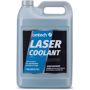 OMTech CO2 Laser Coolant Non Conductive Liquid Cooler Heat Transfer Fluid for Laser Engraver Water Chiller, Prediluted Antifreeze Coolant for Laser Tubes, 1 gal Blue Transparent Water Cooling Solution