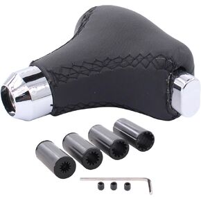 ApplianPar Black Universal Automatic Gear Shift Knob with 8mm 10mm 12mm 14mm Adapter for Automatic Transmission Vehicle