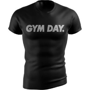 Bodybuilding Shirts for Men - Motivational Gym Muscle Black Tshirt for Workout - Snug Athletic Fit - 100% Cotton Material