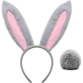 Bunny Ears عصابات الأرنب Tail Easter Halloween Cosplay حفلة فروي