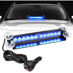 Nilight 12LED Traffic Advisor Strobe Light Bar Purple White Emergency Warning Hazard Safety Dash Front/Rear Windshield Flashing Lights for Cars Trucks Police Firefighter Plow Construction Vehicles