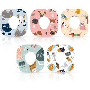 25pcs Adhesive Over Patches for Dexcom G7, Waterproof CGM Sensor Monitor Covers, Breathable Glucose Sugar Sticker, Sensor Overpatch Compatible with Dexcom Accessories (Cats and Dogs Pets Styles)