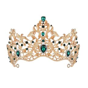 AW BRIDAL Gold Crown for Women, Baroque Queen Crown - Crystal Gold Tiara for Wedding Birthday headband Cake Topper Quinceanera Pageant Prom Headband Christmas Gift