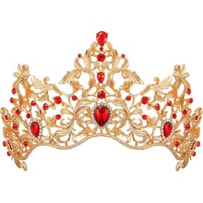 AW BRIDAL Gold Crown for Women, Baroque Queen Crown - Crystal Gold Tiara for Wedding Birthday headband Cake Topper Quinceanera Pageant Prom Headband Christmas Gift in Kuwait